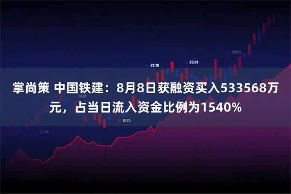 掌尚策 中国铁建:8月8日获融资买入533568万元,占当日流入资金比例为1540%
